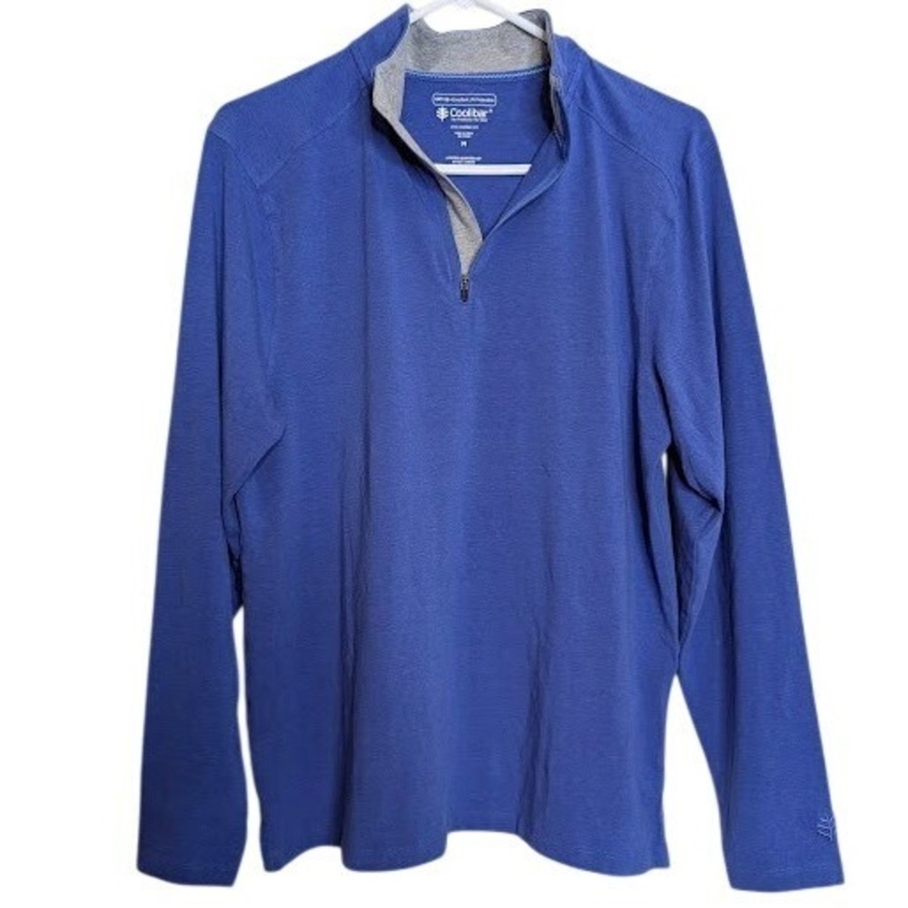 Coolibar‎ Mens Size Medium Sonora Quarter Zip Long Sleeve Pullover Shirt UPF 50+